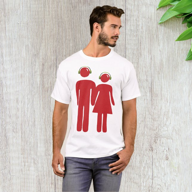 Red People Wearing Headphones Mens T-Shirt (Creator Uploaded)