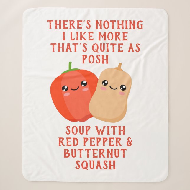 red pepper and butternut squash soup sherpa blanket (Front)