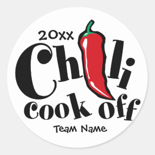 Red Pepper Chili Cook Off Contest Classic Round Sticker