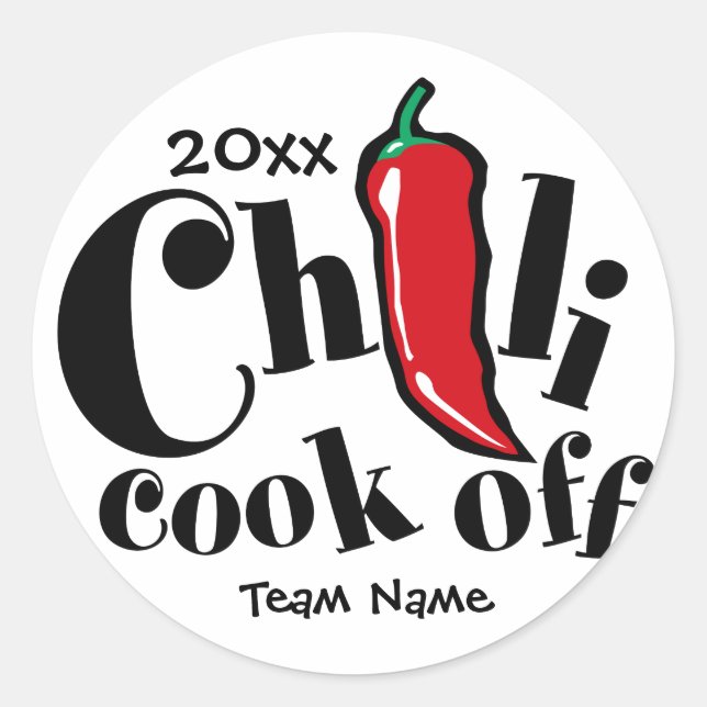 Red Pepper Chili Cook Off Contest Classic Round Sticker (Front)