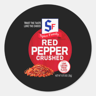 Red Pepper Crushed Halloween Sce Costume Group Mat Classic Round Sticker