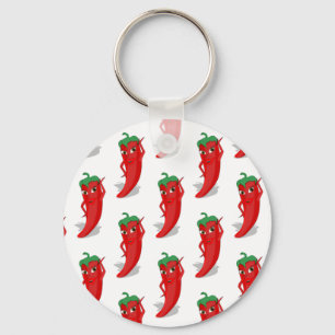 Red Pepper Diva Cartoon Pattern Keychain