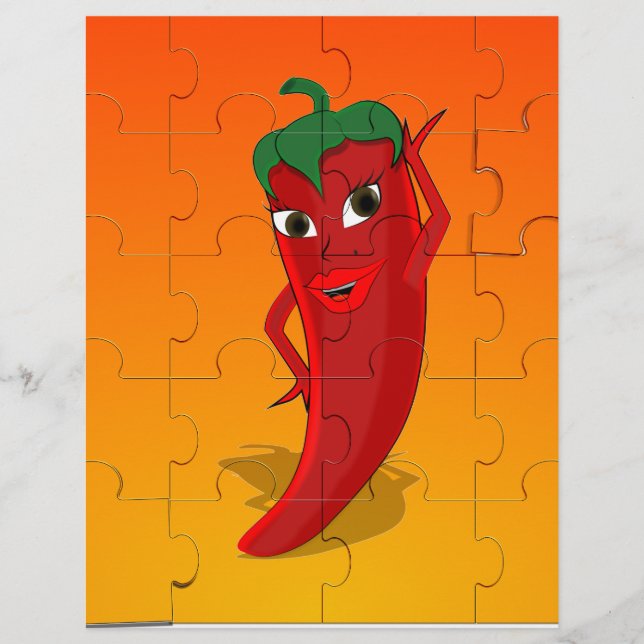Red Pepper Diva Jigsaw Puzzle (Front)