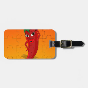 Red Pepper Diva Jigsaw Puzzle Luggage Tag