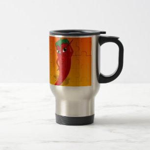 Red Pepper Diva Jigsaw Puzzle Travel Mug