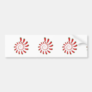 Red Pepper Diva Spiral Bumper Sticker
