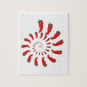 Red Pepper Diva Spiral Jigsaw Puzzle