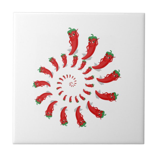 Red Pepper Diva Spiral Tile (Front)