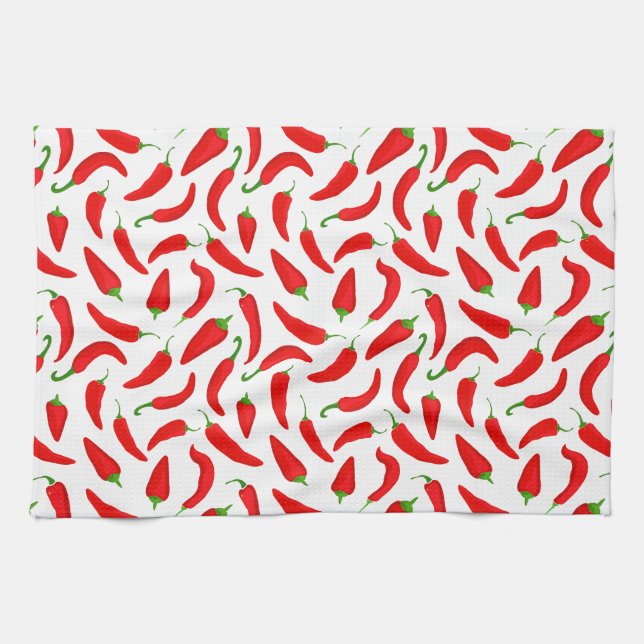 Red Pepper Fun Kitchen Towel (Horizontal)