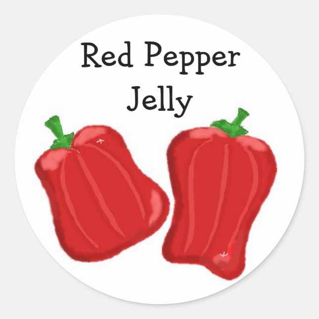 Red Pepper Jelly Classic Round Sticker (Front)