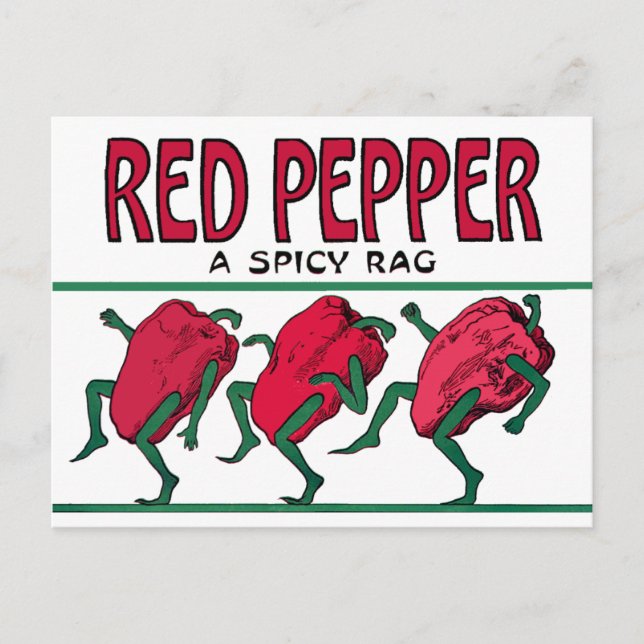 Red Pepper Rag Postcard (Front)