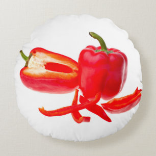 Red pepper round pillow