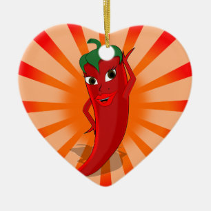 Red Pepper Superstar Ceramic Ornament