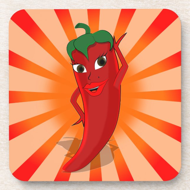 Red Pepper Superstar Coaster (Front)