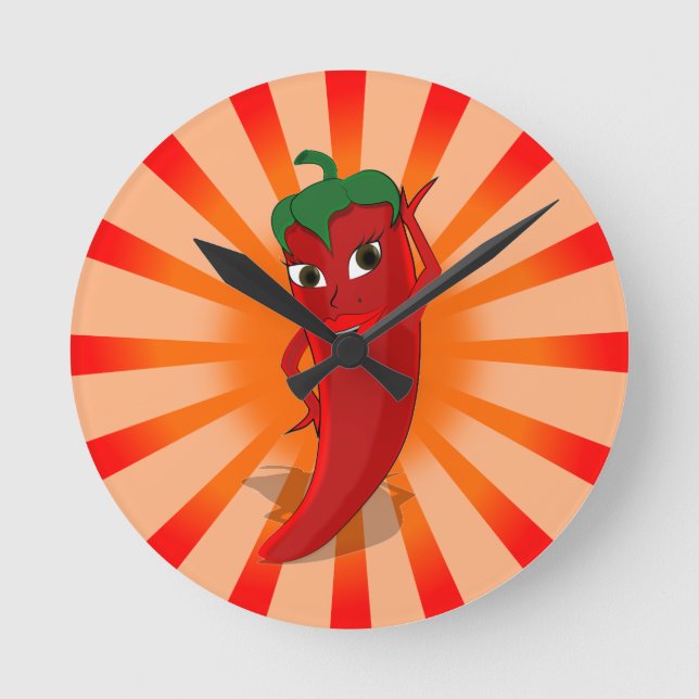 Red Pepper Superstar Round Clock (Front)