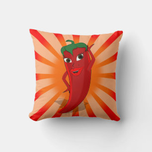Red Pepper Superstar Throw Pillow