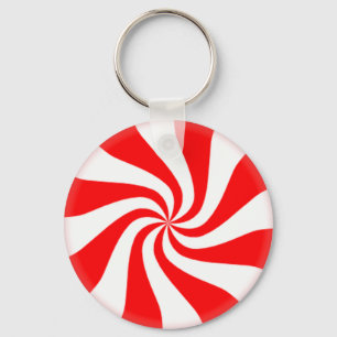 Red Peppermint Candy Keychains