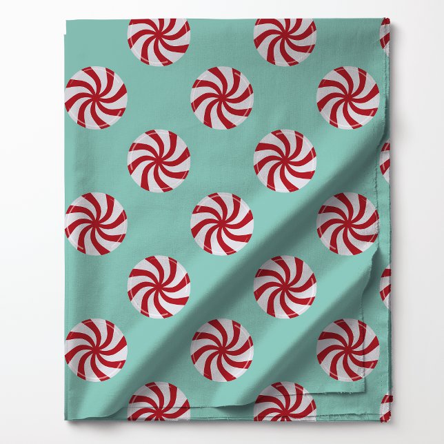 Red Peppermint Candy Turquoise Fabric (Creator Uploaded)