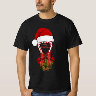 Red  Peppermint Christmas Candy Cane T-Shirt