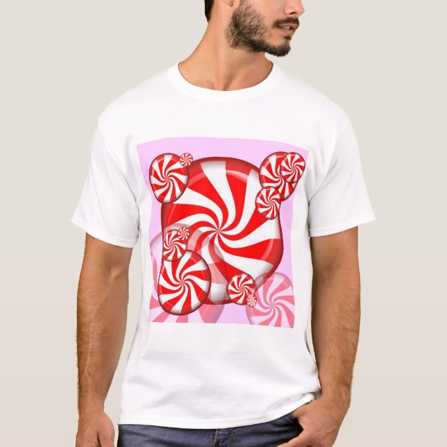 RED PEPPERMINT CHRISTMAS HOLIDAY CANDY T-Shirt (Front)
