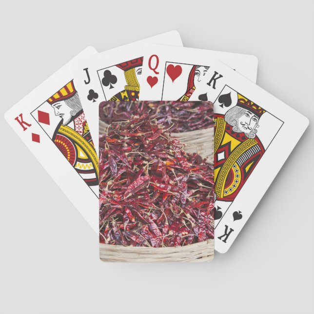 Red peppers at local produce market playing cards (Back)