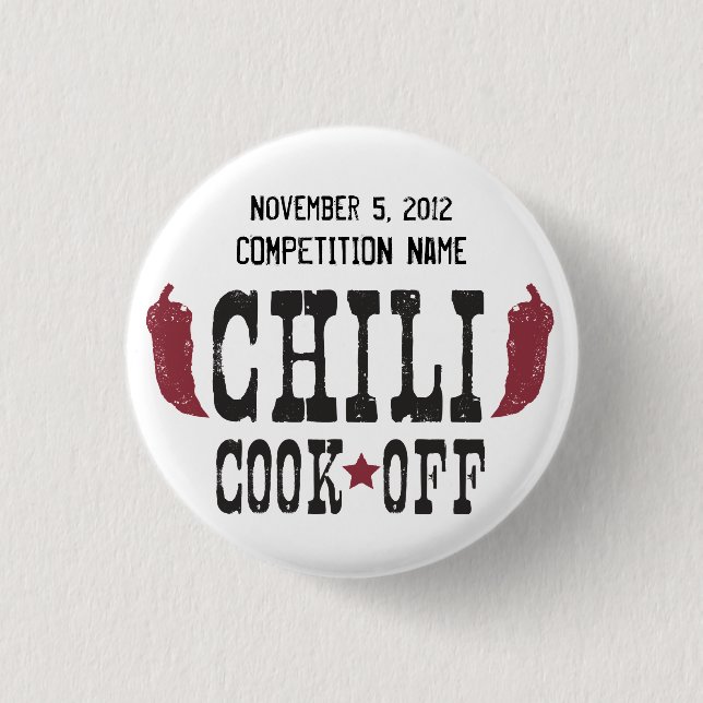 Red Peppers Chili Cook Off Contest 1 Inch Round Button (Front)