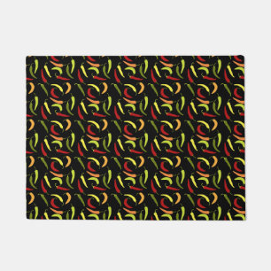Red Peppers Cinco de Mayo Mexican Hot Spicy Food Doormat