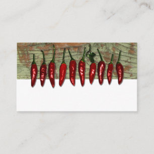 Red Peppers Mexican Wood Look Place Cards