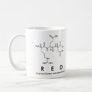 Red peptide name mug
