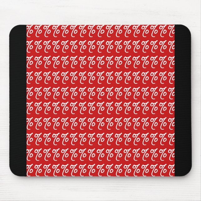 RED PERCENT SIGN MOUSE PAD (Front)