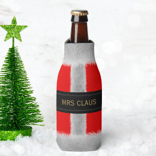 Red Père Noël Suit Mme Claus Glacière de bouteille