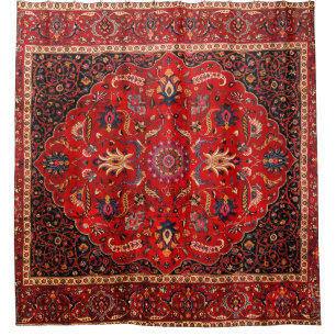 Red Persian Rug from Mashhad