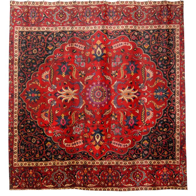 Red Persian Rug from Mashhad (Front)