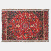 Red Persian Rug from Mashhad