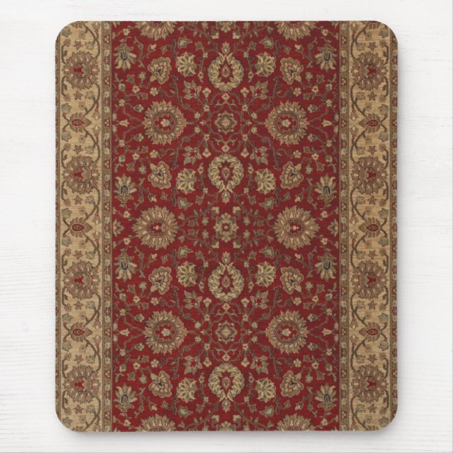 Red Persian scarlet arabesque tapestry Mouse Pad (Front)