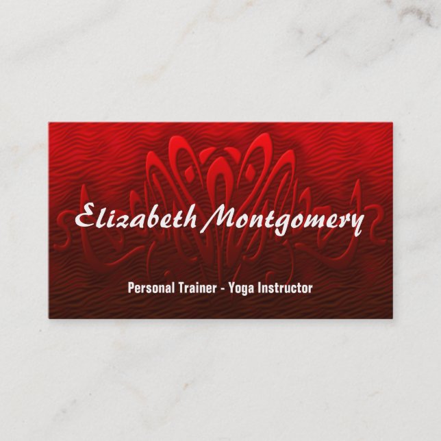 Red Personal Trainer Appointment Business Card (Front)
