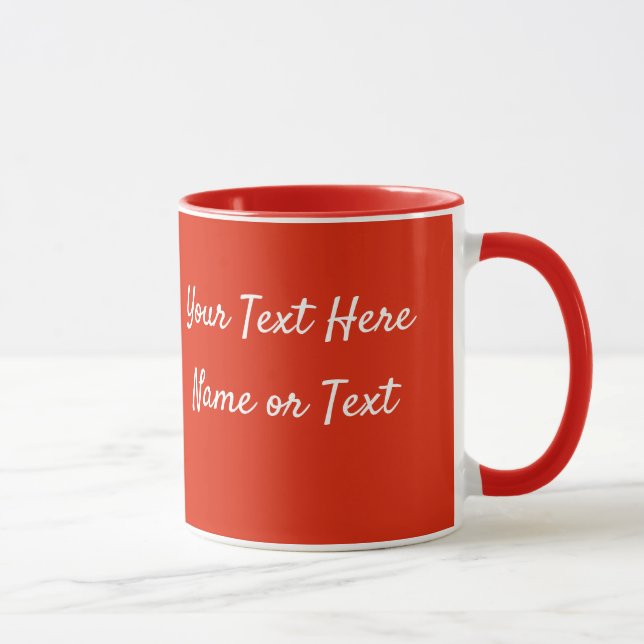 Red Personalize Message Coffee Cup Gift Mug (Right)