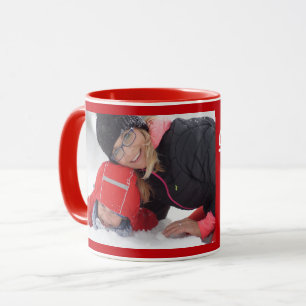 Red Personalize Photo Template Gift Coffee Mug