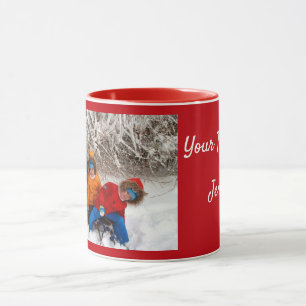 Red Personalize Photo Template Gift Coffee Mug