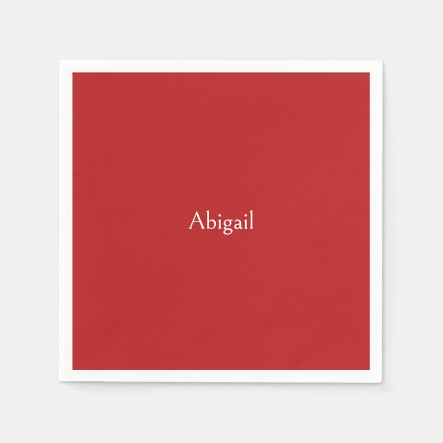 Red Personalized Baby Shower  Napkin (Front)