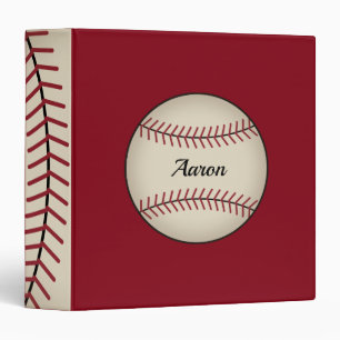 Red Personalized Baseball Binder Gift