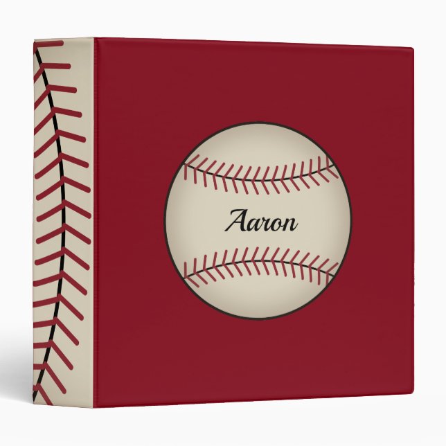 Red Personalized Baseball Binder Gift (Front/Spine)