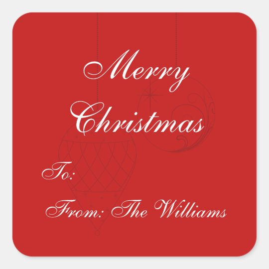 Red Personalized Christmas Gift Tag Stickers