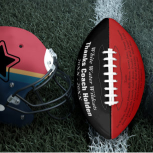 Red Personalized Coaches Name Team Members Year Football