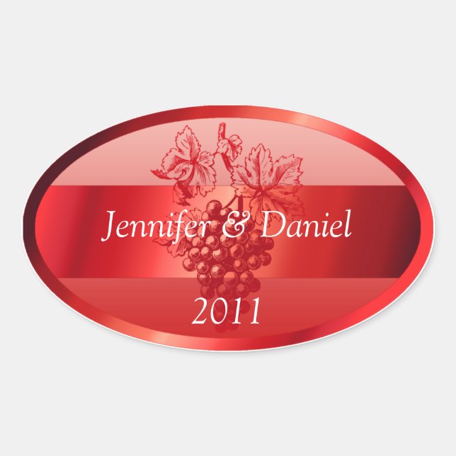 Red Personalized Custom Wine Labels (Front)