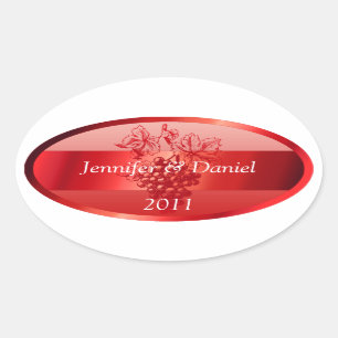 Red Personalized Custom Wine Labels