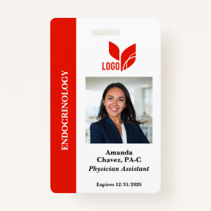 Red Personalized Employee ID Photo Name Badge