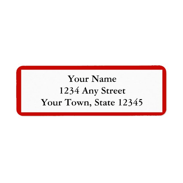 Red Personalized Envelope Return Address Labels (Front)