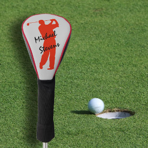 Red Personalized Golfer Golf Head Cover