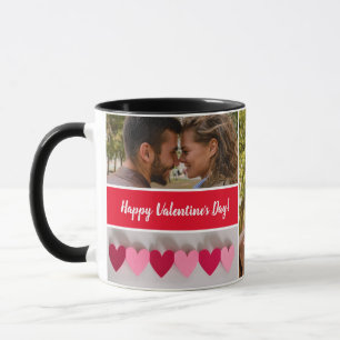 Red Personalized Happy Valentine's Day Photo Mug